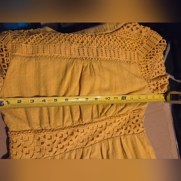 Diane Von Furstenberg 'Gigi' Mustard Yellow Long Sleeve Embroidered Lace Dress - Picture 13 of 13